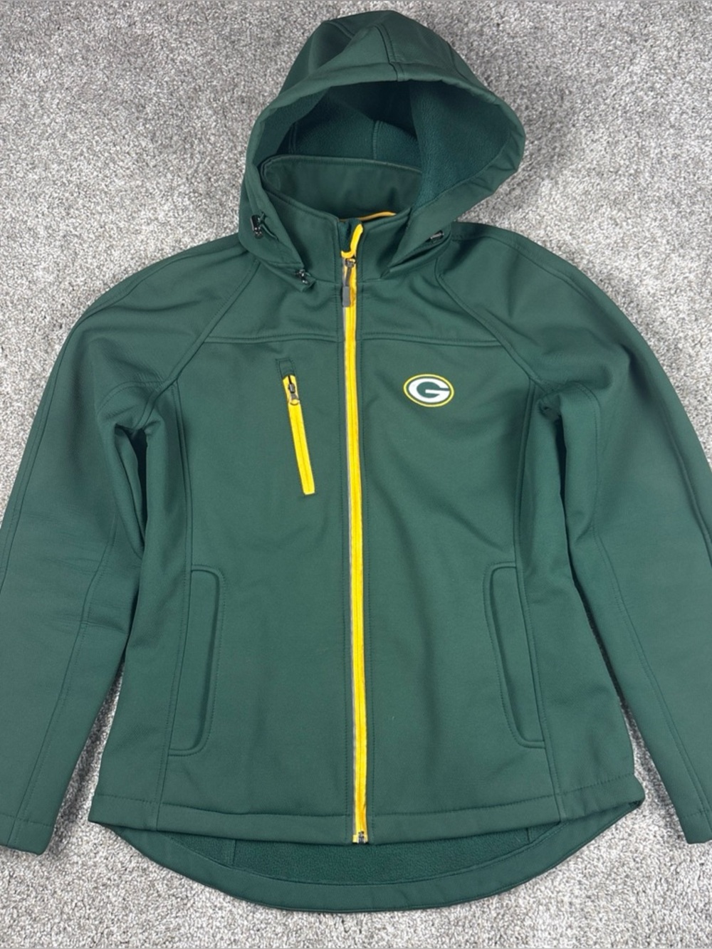 NFL Green Bay Packers Women's Full Zip Jacket Detachable Hood Size Small - Picture 1 of 7
